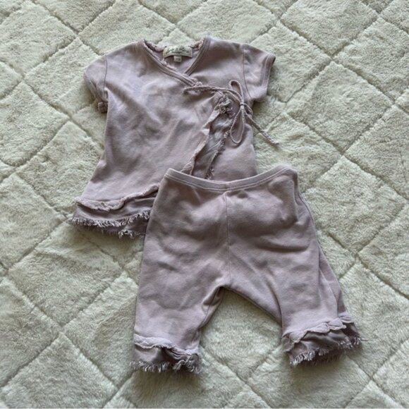 Luna Luna Copenhagen | Lavender Kimono Ruffle Top & Capris Set | Size 36 Months - Picture 3 of 12